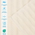 thumbnail image 4 of Superior Zuma Waffle Textured Stripes Zero Twist 3 Piece Towel Set, Ivory, 4 of 10