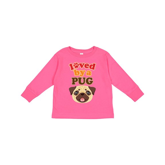 Inktastic Pug Dog Loved by a Pug Boys or Girls Long Sleeve Toddler T-Shirt