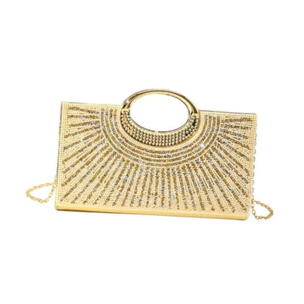 Cartera de mano para mujer, con asa , portátil, para banquete, para vestido de noche, fiesta de graduación Oro