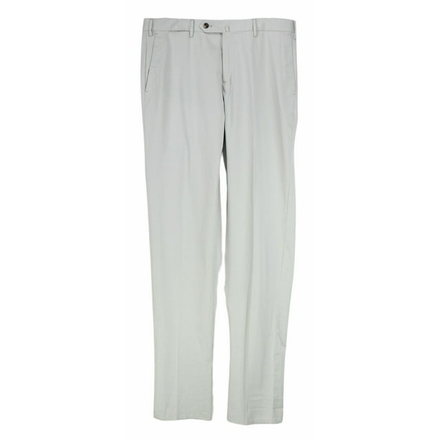 PT01 Men's Silver Slim Fit Wool Dress Pants - 46 US / 56 EU