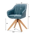 thumbnail image 2 of YYAo Accent Chair, Leisure Sofa Chair, Side Chair,Lounge Chair,Modern Leathaire Set of 2 Swivel Accent Chair with Beech Wood Legs-Blue, 2 of 7