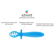 eZtotZ Little Dippers Stage One Starter Spoon Made in USA 100% Silicone Teether and First Learning Spoon (Orange)