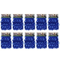 LAMPHOME 10 Pack 10ft Blue Tinsel Garland, 3.5in (9cm) Wide Glitter Metallic Twist Garland, Indoor Outdoor Decor for Christmas, Wedding, Party Home