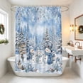 thumbnail image 5 of Dongrens Christmas Shower Curtain, Winter Xmas Tree Printed Waterproof Bath Curtain with Hooks for Bathroom Home Holiday Decor, 59x71 Inch, 5 of 6