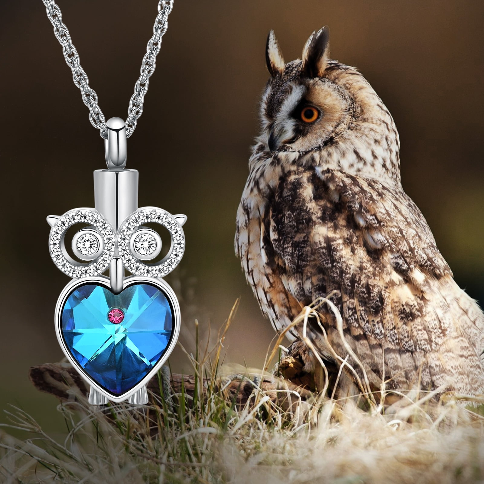 Owl Urn Necklace for Ashes Owl Cremation Jewelry for Ashes of Loved Ones Keepsake Jewelry for Women Keepsake Walmart