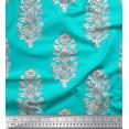 thumbnail image 1 of Soimoi Cotton Voile Fabric Leaves & Floral Block Print Sewing Fabric Yard 42 Inch Wide, 1 of 3