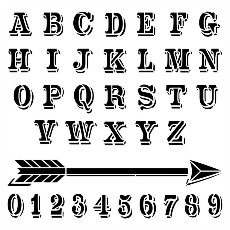 Western Headline Full Alphabet Stencil by StudioR12 Old West Lettering  Stencils Reusable Template for Crafts Select Size 15 x 15 Inch Sheet