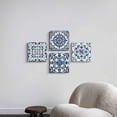 thumbnail image 6 of Boho Flower Room Decor Canvas Modern Abstract Paintings Wall Art Navy Floral Pictures Prints 4 Panels Artwork for Bedroom Bathroom Living Room Office Home Decorations (14 x 14 x 4, Blue), 6 of 6