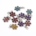 thumbnail image 3 of 10pc Zinc Alloy Enamel Pendants Cadmium Free & Lead Free Christmas Snowflake with Brass Lobster Claw Clasps Platinum Color Mixed Color 37mm Hole: 3mm Mixed Color, 3 of 3