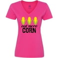 thumbnail image 3 of Inktastic Eat More Corn Women's V-Neck T-Shirt, 3 of 5
