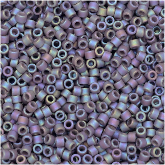 Miyuki Delica Seed Beads, 11/0 Size, 7.2 Gram Tube, #2322 Frosted Opaque Glazed Rainbow Grape