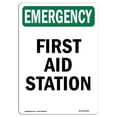 thumbnail image 1 of SignMission OS-EM-A-1218-V-10496 12 x 18 in. OSHA Emergency Sign - First Aid Station, 1 of 1