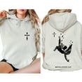 thumbnail image 4 of Revelation 12:9 Double-Sided Hoodie – Fallen Angel & Cross Graphic Bible Verse Hoodie, Gothic Christian Faith Pullover, Unisex Religious Streetwear Gift, 4 of 7