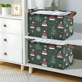 thumbnail image 2 of Yayeee Foldable Storage Basket for Shelves with Handles Waterproof Cloth Bins, Green Christmas Hats, 2 of 7