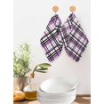 thumbnail image 2 of Purple Black Plaid Kitchen Dish Towels for Drying Dishes Set of 4, Farmhouse Purple Black Checkered Waffle Weave Microfiber Hand Tea Bathroom Towels Quick Dry & Absorbent Towel 12x12, 2 of 7