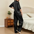thumbnail image 2 of yievot Womens Pajama Sets Silk Satin Pants 2Pcs Pj Sets Button Down Pjs Set Sleepwear Loungewear, 2 of 6