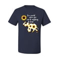 thumbnail image 2 of In A World Where You Can Be Anything Be Kind Inspirational/Christian Men's Graphic T-Shirt, Navy, Large, 2 of 3