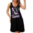 thumbnail image 2 of 50th Birthday T-shirt. 50 & Fabulous t-shirt for ladies. Sleeveless U-Neck Fake Two Piece Dress dress for women, 2 of 7