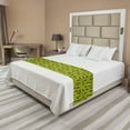 thumbnail image 1 of Lizards Bed Runner, Slender Shapes of Reptiles with Polka Dots Crawling Silhouettes, Decorative Accent Bedding Scarf for Hotels Homes and Guestrooms, Queen, Apple Green and Charcoal Grey, by Ambesonne, 1 of 2