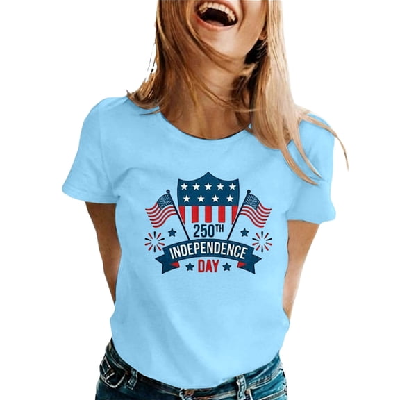 MuXiKeJi Clothes 250th Anniversary of The United States of America Womens T-Shirt Patriot