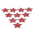 thumbnail image 4 of 10x Patterned Wooden Pentagram Slice Pieces Five Pointed Star Crafts Red------Product code 80036, 4 of 5