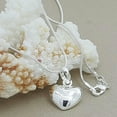 thumbnail image 3 of K-KED Shimmering Elegance 925 Sterling Silver Heart Pendant Necklace Chain Accessories, 3 of 4