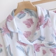 thumbnail image 4 of Ensemble de Pyjama Décontracté pour Femme à Manches Longues en Coton 100 % Deux Pièces avec Imprimé de Roses, 4 of 10