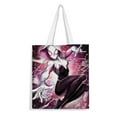 thumbnail image 1 of Gwen: Spider-Woman Bolso de tela con estampado de lienzo para mujer, bolsa de compras reutilizable y estética, con cremallera interior, regalo para mujer,40*40cm., 1 of 6