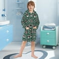 thumbnail image 5 of FORMRS Niños Bathrobe Unisex Hooded Robe Soft Plush Pajamas Sleepwear, Size 2-3T, Red Christmas Trees, 5 of 7