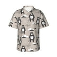 thumbnail image 2 of Picia Cartoon Bear Brown Gentle Cotton Regular Fit Short Sleeve Casual Hawaiian Shirt for Men-Small, 2 of 9