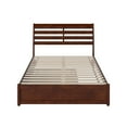 thumbnail image 2 of HomeStock Handmade Home Full Platform Bed with Panel Footboard & Twin Trundle, Walnut - 81.85"L x 41.34"H - Solid Wood, USB Charging Station, Assembly Required, 2 of 5