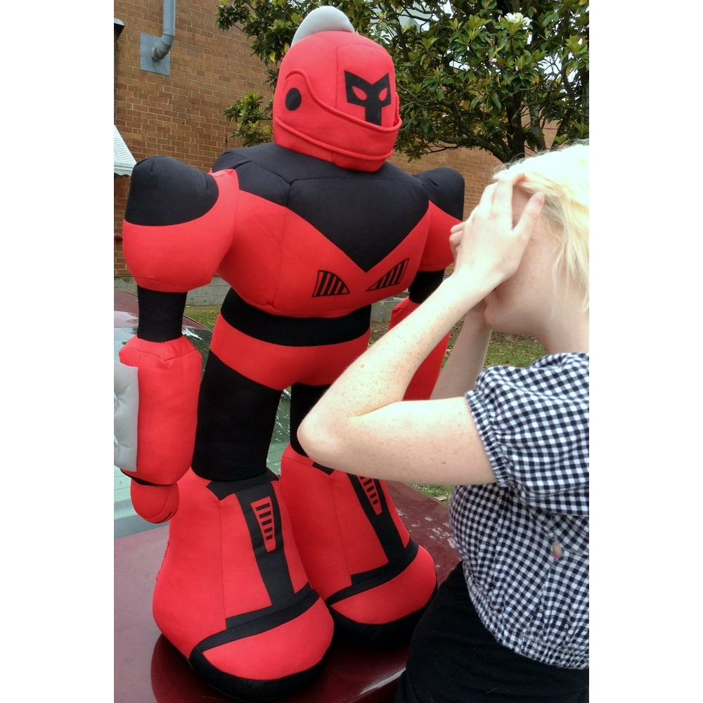 Giant Stuffed Robot is 3 Feet Tall Big Plush Soft Stuffed NonMechanical Red Color Plush Toy