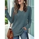 thumbnail image 5 of Blusas de Larga para Mujer, Camisas con Cuello en V, Suéteres Tipo Túnica Ligeros, Moda Azul Mar S, 5 of 9