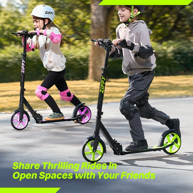 ZIFFY Kids Scooter with Hand Brake,Foldable Kick Scooter for Ages