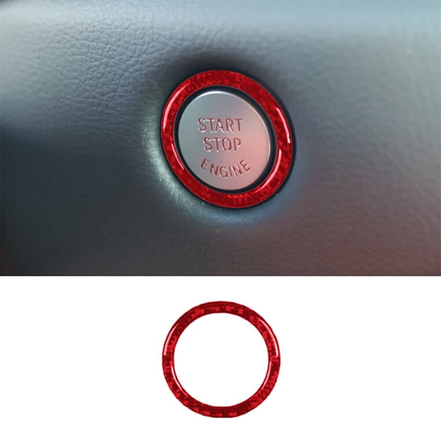 Real Bright Soft Car Interior Carbon Fiber Sticker DecorationRed Carbon Fiber Interior Ignition Switch Frame Cover For Toyota Supra A90Auto Car Protection Interior Accessories