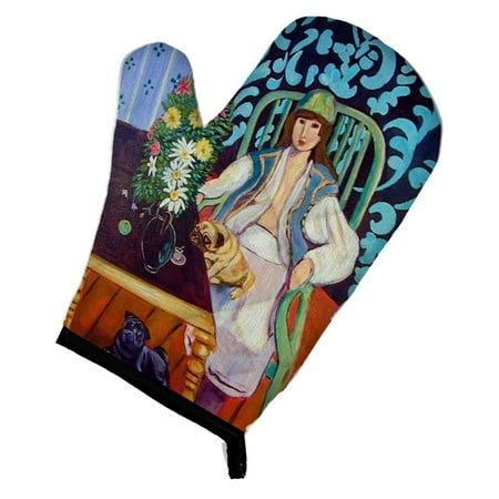 

Carolines Treasures 7265OVMT Lady with her Pug Oven Mitt Large multicolor