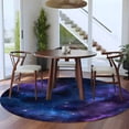 thumbnail image 4 of Abstract Starry Sky Round Area&nbsp;Rug 5ft Blue Purple Black Night Sky Star Non-Slip&nbsp;Washable Circle Rugs Soft Felt Indoor Floor Mat for Bedroom Kitchen Living Room Bathroom, 4 of 9
