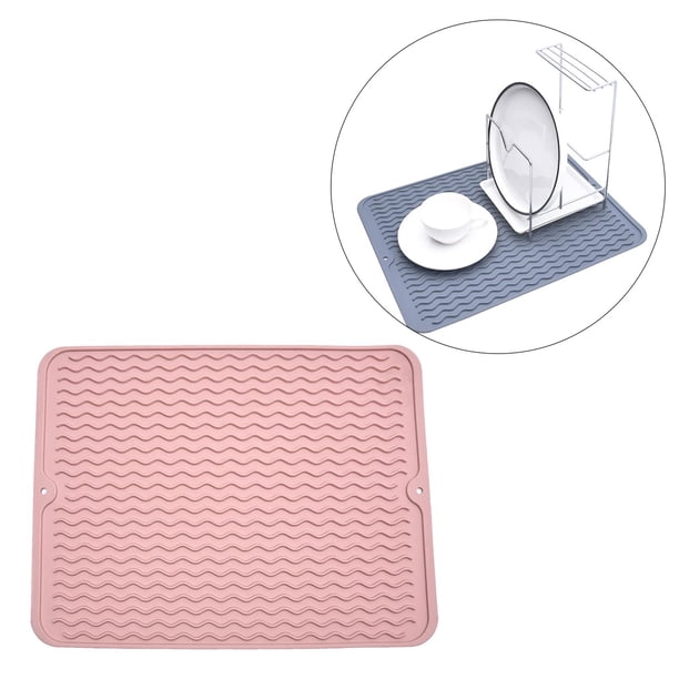 Alfombril Multifunción de Silicona de Grado Alimenticio Macarena Almohadilla para secar platos Rectangur Rosa