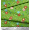 thumbnail image 3 of Soimoi Green polyester Crepe Fabric Snowflake,Leaves & Flower Floral Printed Fabric 1 Yard 42 Inch Wide, 3 of 3