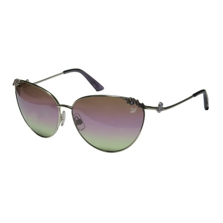 Crystal Gradient Light (New Daniel Swarovski Cutie 26 Womens/Ladies Designer Full-Rim Gradient Silver Elegant Hip Rhinestones Sunnies Shades Frame Gradient Brown / Violet / Green Lenses 62-13-135 Crystals)