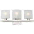 thumbnail image 2 of Possini Euro Design Modern Wall Light Brushed Nickel Hardwired 23 1/2" Wide 3-Light Fixture White Linen Glass for Bathroom Vanity, 2 of 6