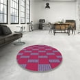 thumbnail image 3 of Ahgly Company Indoor Round Patterned Raspberry Red Area Rugs, 8' Round, 3 of 6