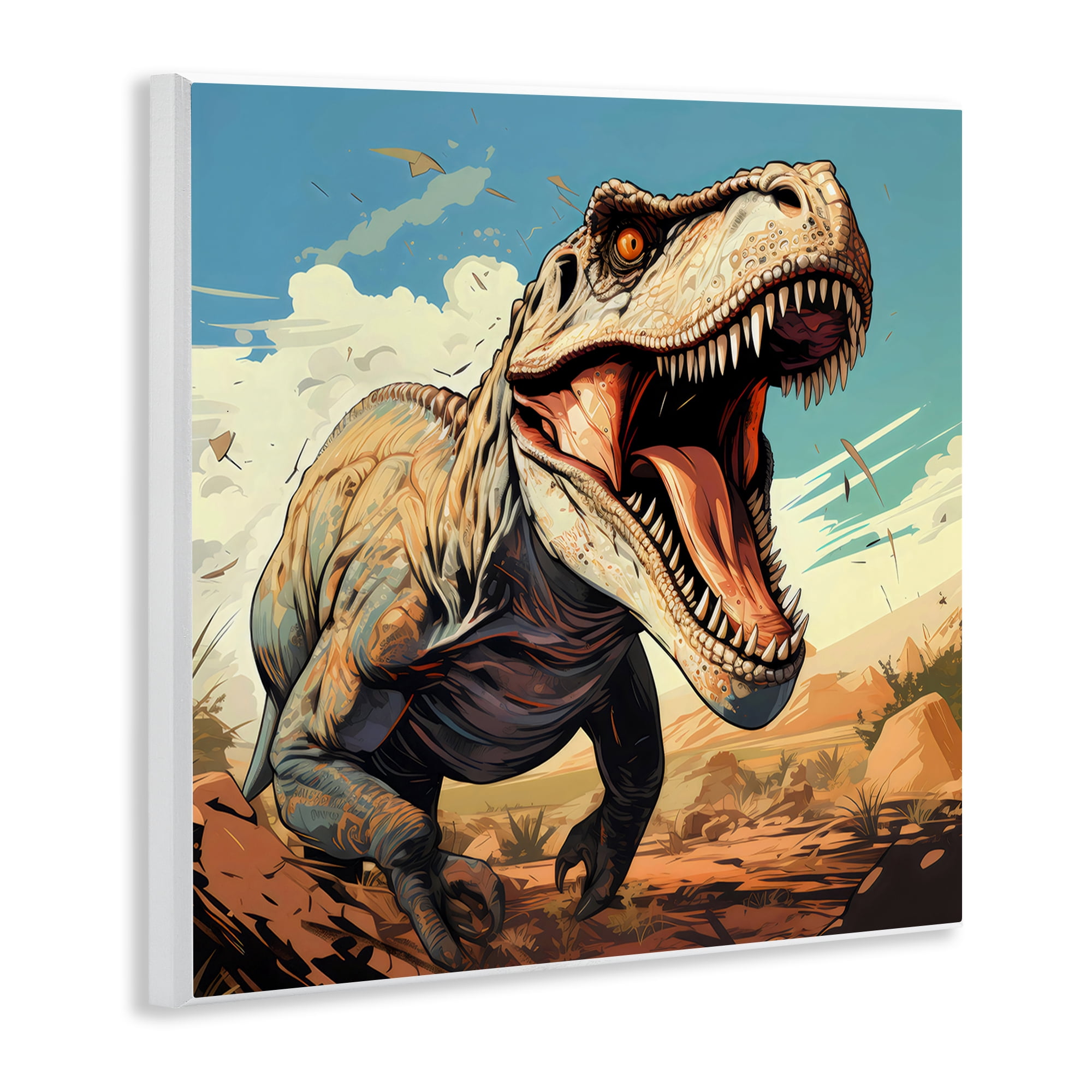Stupell Industries Velociraptor Desert Sunset Wall Plaque Art, design by Creative Studio