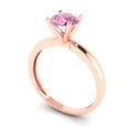 thumbnail image 2 of 1 ct Round Cut Simulated Pink Diamond Solitaire Engagement Ring for Women in 18K Rose Gold, 2 of 5