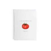 I Love You Card - Tomato - Greeting Card- Watercolors - Handmade Cards - Stationery - Gift Cards - Illustrated - Envelope - Valentines Day