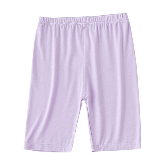 Favoffer Summer Girls Solid Color Leggings Modal-Blend High-Waisted Stretch Shorts Dance Yoga Bike Sport 2-10Y