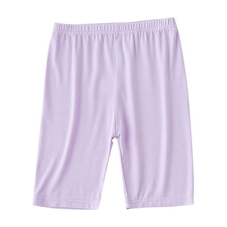 Girls Basic Solid Shorts Dance Gymnastics Under Skirts Shorts Cotton Undershorts for Toddler Girls Soft Breathable Short Leggings Cotton Boy Shorts Underwear for Women Purple 130