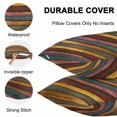 thumbnail image 4 of Waterproof Throw Pillow Covers Set of 2, 20x12 Inch Colorful Vintage Decorative Pillowcases Outdoor Pillow Slip Cushion Covers Set for Couch Tent Vintage Wooden Farmhouse, 4 of 7