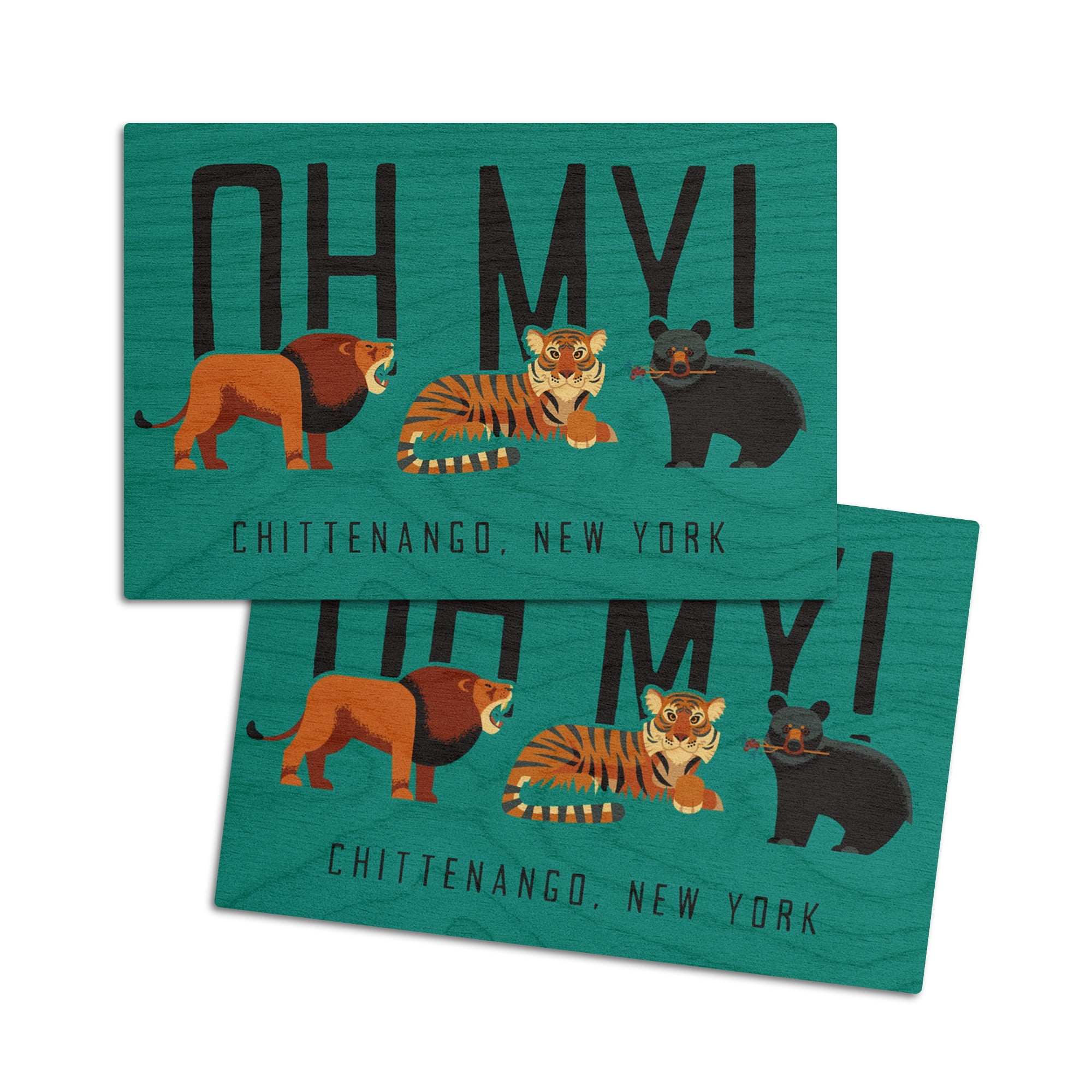 Chittenango, New York, Lion, Tiger and Bear, Oh My!, Vector, Blue