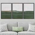 thumbnail image 3 of PixonSign Framed Wall Art Set Abstract Green Hill Landscape with Skyline Graffiti Patterns Artwork Neutral Minimalism Bohemian Colorful Modern Prints for Home Decor - 24"x36"x3 Panels Black, 3 of 5